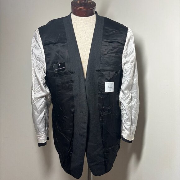 $1695 Corneliani Vogue Jacket Charcoal Extra Fine Flannel Wool Blazer It 54/44R - Picture 9 of 12